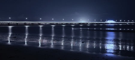 Shorncliffe Pier in the evening in Queensland, Australia.の写真素材