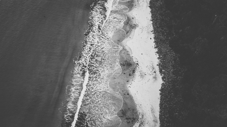 View of Bruny Island beach in Tasmania, Australia during the day.の写真素材