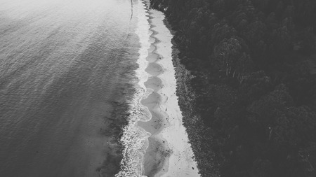 View of Bruny Island beach in Tasmania, Australia during the day.