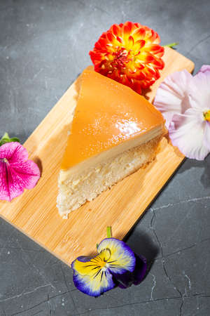 Homemade freshly baked Leche Flan also known as Custard Cake. A dessert made-up of eggs and milk...