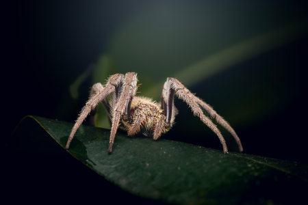 The Australian Garden Orb Weaver is a common and fascinating spider found in many Australian gardens.の写真素材