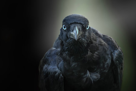 The Torresian crow, also called the Australian crow or Papuan crow, is a passerine bird in the crow family native to the north and west of Australia and nearby islands.の写真素材
