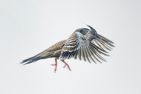 The crested pigeon is a bird found widely throughout mainland Australia except for the far northern tropical areas.の写真素材