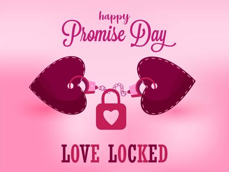 Happy promise day. celebrate before valentine's day with your love one. Love locked.のイラスト素材
