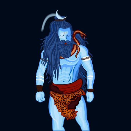 Illustration of lord Shiva. Happy Mha Shivratri. Om namha Shivay.のイラスト素材