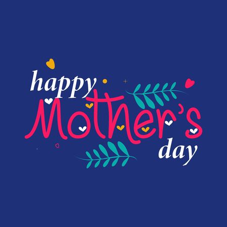 Happy Mother's Day typography design concept with hearts. Uses it for emblem, badges, typography design, mug, t-shirts, calligraphy design, social media posts, banner, advertisement, poster.のイラスト素材