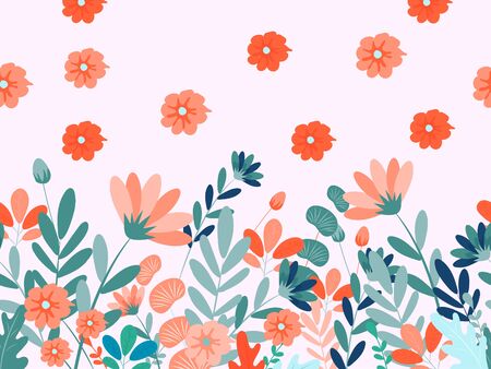 Seamless Floral background textile pattern design, Spring summer season vector illustration.のイラスト素材