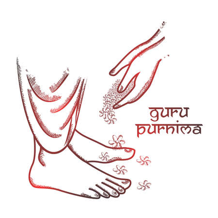 Sketching vector Illustration for the Day Of Honoring Celebration Guru Purnima.の写真素材