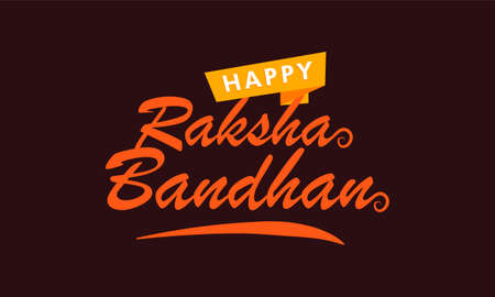 Happy Raksha Bandhan typography and calligraphy label, badge, logo, emblem design.Usable for greeting cards, banners, print, t-shirts, posters and banners.のイラスト素材