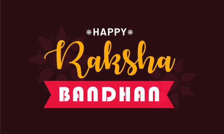 Happy Raksha Bandhan label, badge, logo, emblem design.Usable for greeting cards, banners, print, t-shirts, posters and banners.のイラスト素材