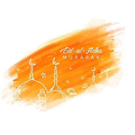Eid ul-Adha mubarak design on textured background. Kurban Bayrami, Kurban Bajram muslim festival of sacrifice.のイラスト素材