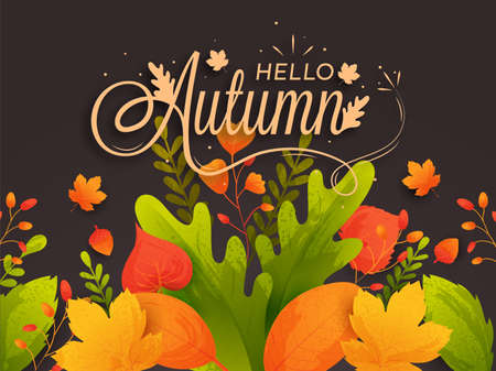 Autumn sale background with decorated fall leaves for shopping sale banner or poster design origami design.のイラスト素材