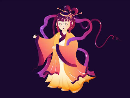 Beautiful goddess of moon illustration for mid autumn festival.のイラスト素材