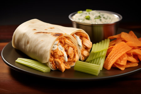 Chicken kebab with celery and tzatziki sauceの素材