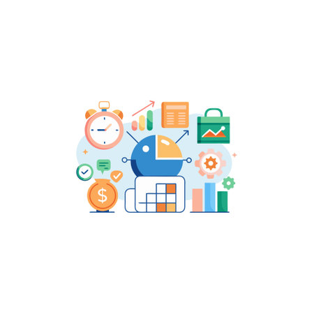 Flat design modern vector illustration concept of time management, time management, business strategy, planning and marketing.のイラスト素材