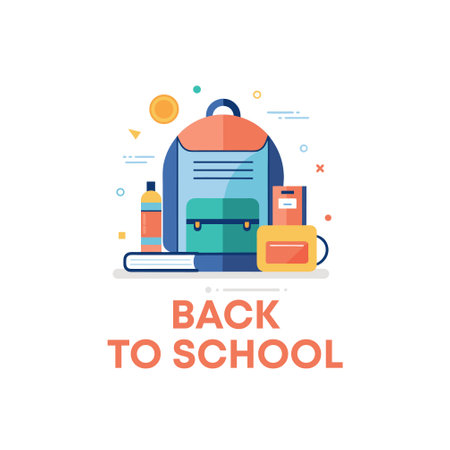 Back to school concept. Vector illustration in flat style. Flat design.のイラスト素材