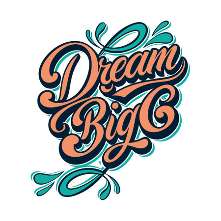 Dream Big. Hand drawn lettering phrase. Inspirational vector typography.のイラスト素材
