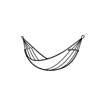 Hammock icon. Outline hammock vector icon for web design isolated on white backgroundのイラスト素材