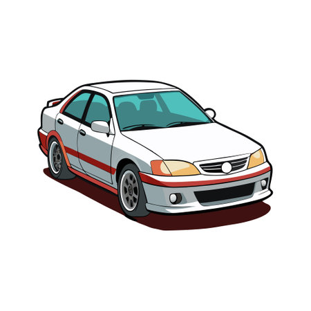 Vector image of a car on a white background. Vector illustration.のイラスト素材