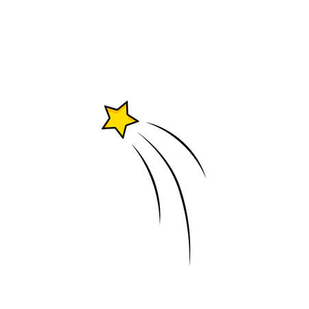 Cute icon of small shooting star. Modern vector design.のイラスト素材