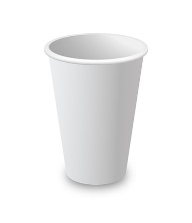 Realistic blank mock up paper cup. Coffee to go, take out mug. Vector illustration isolated and can be use for any backgrounds. EPS10.のイラスト素材