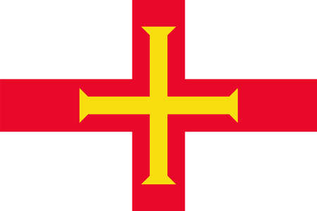 National Guernsey flag, official colors and proportion correctly. Guernsey flag. Vector illustration. .のイラスト素材