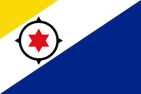 National Bonaire flag, official colors and proportion correctly. Bonaire flag. Vector illustration. .のイラスト素材