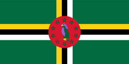 National Dominica flag, official colors and proportion correctly. Dominica flag. Vector illustration. .のイラスト素材