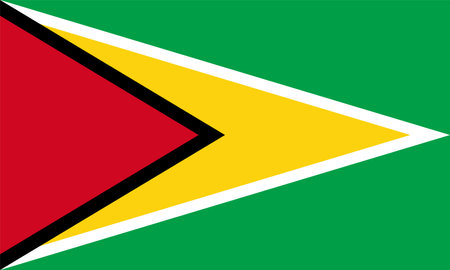 National Guyana flag, official colors and proportion correctly. Guyana flag. Vector illustration. EPS10.のイラスト素材