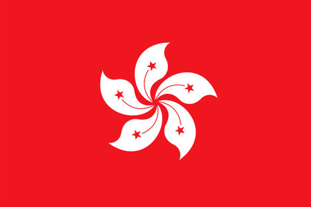 Accurate vector drawing of the Hong Kong flag in terms of size and scale.のイラスト素材