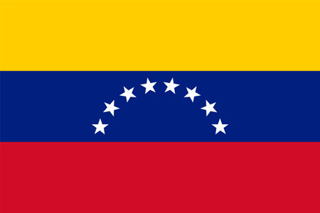 Flag of Venezuela. Civil variant. Vector. Accurate dimensions, element proportions and colors.のイラスト素材