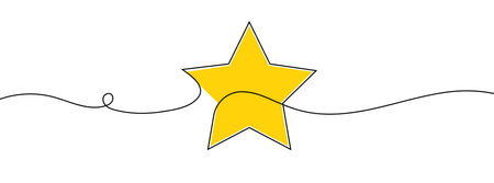 Continuous one line drawing of a star. vector illustration.のイラスト素材