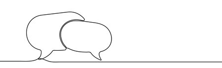 Continuous one line drawing of speech bubble. Vector illustrationのイラスト素材
