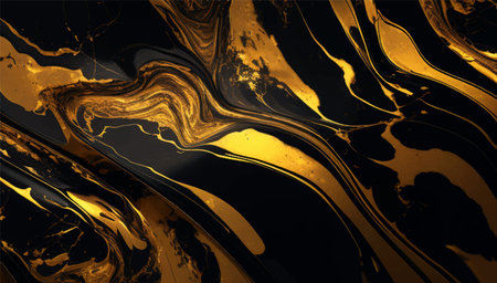 Luxury Black and Gold Marble texture background vector. Panoramic Marbling texture design.のイラスト素材