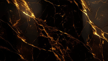 Luxury Black and Gold Marble texture background vector. Panoramic Marbling texture design.のイラスト素材