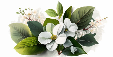 watercolor flowers. Vector illustration on white background.のイラスト素材