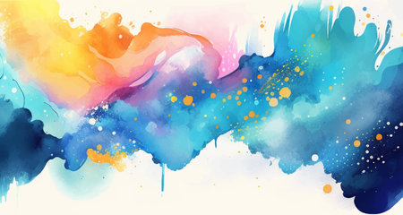 Hand painted watercolor texture, abstract watercolor background, vector illustrationのイラスト素材