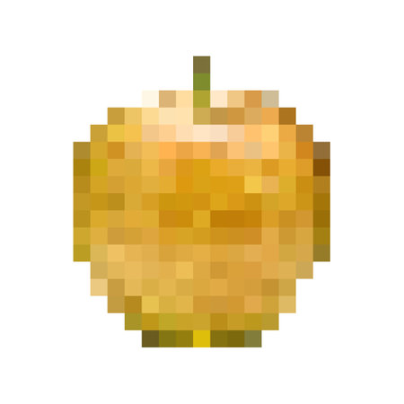 Apple pixel art. Vector illustration isolated on white background.のイラスト素材