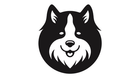 Dog logo silhouette. Vector pet icon isolated on white background.のイラスト素材