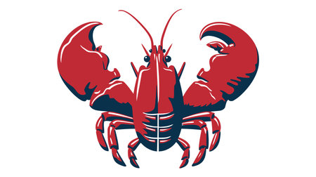 Lobster Silhouette Icon on White Background. vectorのイラスト素材