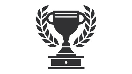 Winner's trophy icon. vector illustration. Logo of trophy isolated on white background.のイラスト素材