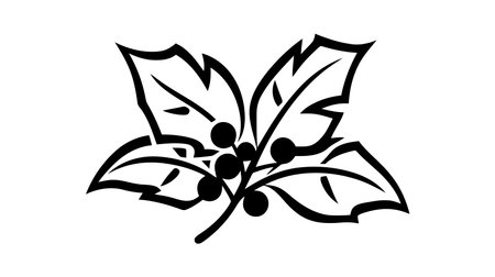 Celebration decorations flat line icon. Mistletoe symbol. Outline sign for mobile concept and web design, store.のイラスト素材