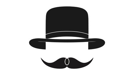 Mustache and hat icon. Simple illustration of italy mustache vector icon.のイラスト素材