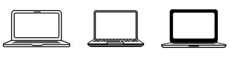laptop icon set. computer icon vector on white background.のイラスト素材