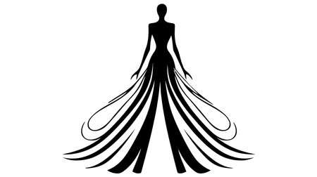 Black dress vector logo on white background.のイラスト素材