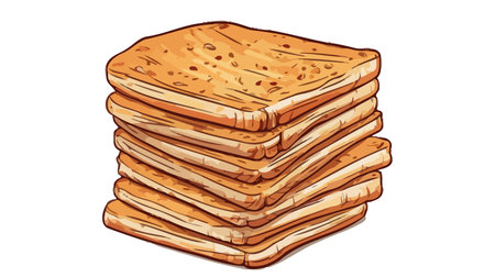Bread illustration. Vector bread on white background.のイラスト素材
