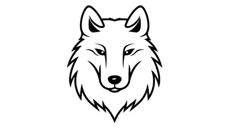 Wolf Vintage Logo Stock Vector illustration on white background.のイラスト素材