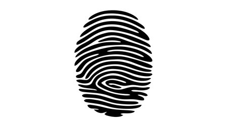 Finger print, fingerprint lock, ecure security logo vector icon, illustration isolated on white background.のイラスト素材