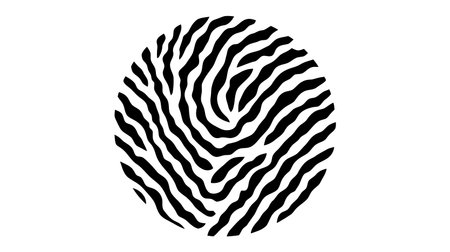 Finger print, fingerprint lock, ecure security logo vector icon, illustration isolated on white background.のイラスト素材