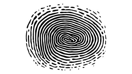 Finger print, fingerprint lock, ecure security logo vector icon, illustration isolated on white background.のイラスト素材